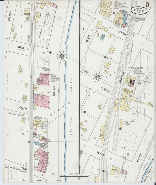 Sanborn Fire Insurance Map from Peru, La Salle County, Illinois (1888), Sheet #0005 - Historic Sanborn Fire Insurance Map Print, vintage old map wall art, antique decor, genealogy gift, Illinois Illinois map