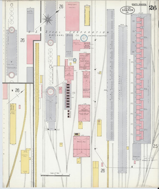 Sanborn Fire Insurance Map from Sharon, Mercer County, Pennsylvania (1903), Sheet #0026 - Historic Sanborn Fire Insurance Map Print, vintage old map wall art, antique decor, genealogy gift, Pennsylvania Pennsylvania map