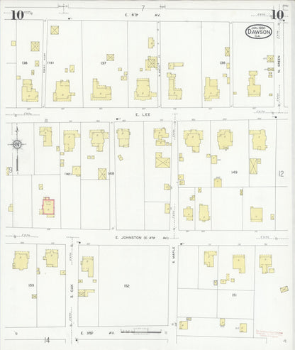Sanborn Fire Insurance Map from Dawson, Terrell County, Georgia (1930), Sheet #0010 - Complete Map Set gallery image, historic Sanborn map, vintage wall art, Georgia Georgia