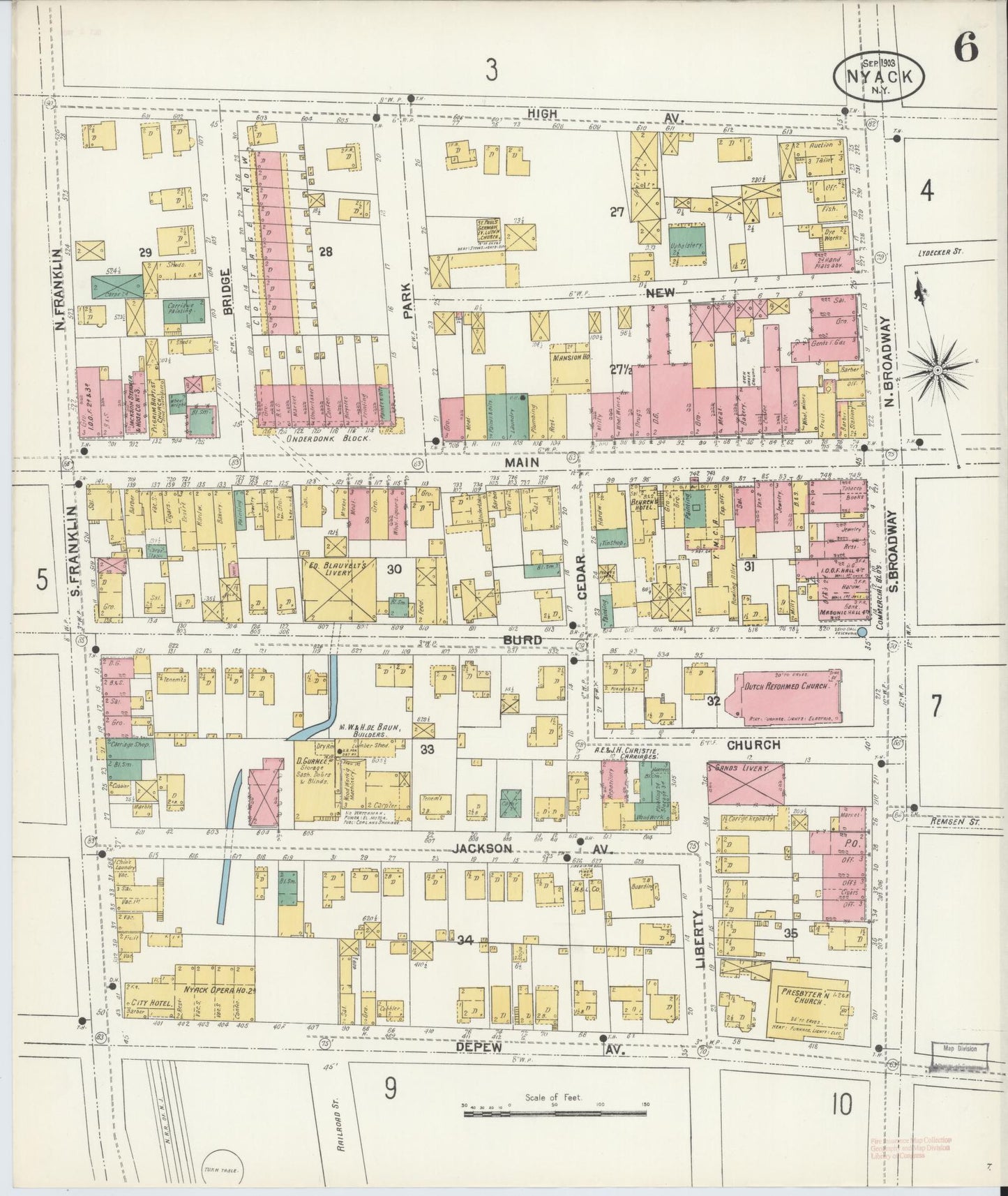 Sanborn Fire Insurance Map from Nyack, Rockland County, New York. (1903), Sheet #0006