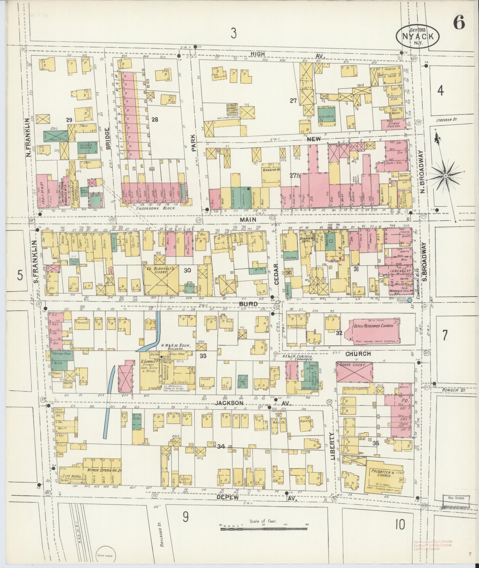 Sanborn Fire Insurance Map from Nyack, Rockland County, New York. (1903), Sheet #0006