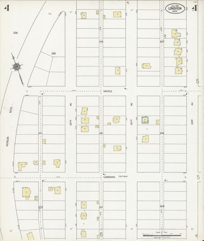 Sanborn Fire Insurance Map from Longview, Cowlitz County, Washington (1924), Sheet #0004 - Complete Map Set gallery image, historic Sanborn map, vintage wall art, Washington Washington