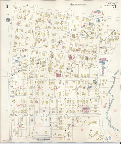 Sanborn Fire Insurance Map from Chesterton, Porter County, Indiana (1951), Sheet #0003 - Complete Map Set gallery image, historic Sanborn map, vintage wall art, Indiana Indiana