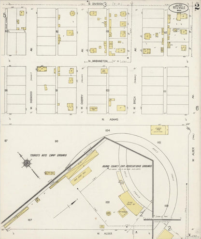 Sanborn Fire Insurance Map from Ritzville, Adams County, Washington (1922), Sheet #0002 - Complete Map Set gallery image, historic Sanborn map, vintage wall art, Washington Washington