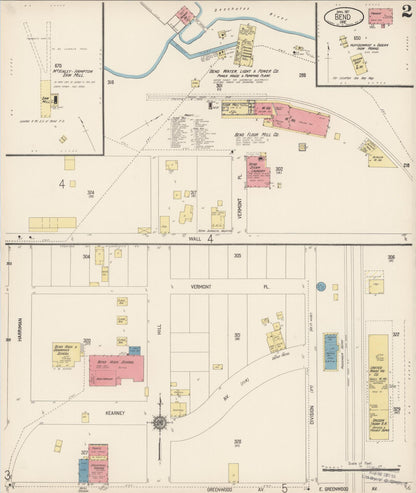 Sanborn Fire Insurance Map from Bend, Deschutes County, Oregon (1917), Sheet #0002 - Complete Map Set gallery image, historic Sanborn map, vintage wall art, Oregon Oregon