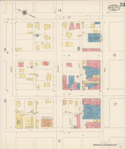 Sanborn Fire Insurance Map from Miles City, Custer County, Montana (1916), Sheet #0013 - Complete Map Set gallery image, historic Sanborn map, vintage wall art, Montana Montana