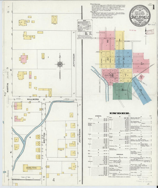 Sanborn Fire Insurance Map from Shelbyville, Bedford County, Tennessee (1910), Sheet #0001 - Complete Map Set gallery image, historic Sanborn map, vintage wall art, Tennessee Tennessee