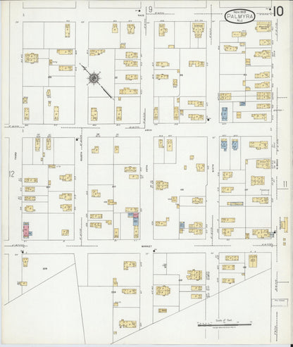 Sanborn Fire Insurance Map from Palmyra, Burlington County, New Jersey (1919), Sheet #0010 - Historic Sanborn Fire Insurance Map Print, vintage old map wall art, antique decor, genealogy gift, New Jersey New Jersey map