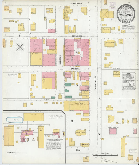 Sanborn Fire Insurance Map from Fort Gaines, Clay County, Georgia. (1905) – Historic Sanborn Fire Insurance Map Print