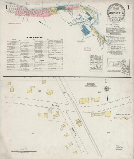 Sanborn Fire Insurance Map from Marshfield, Plymouth County, Massachusetts. (1925) – Historic Sanborn Fire Insurance Map Print