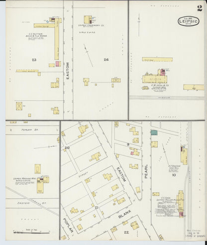 Sanborn Fire Insurance Map from Leipsic, Putnam County, Ohio (1893), Sheet #0002 - Complete Map Set gallery image, historic Sanborn map, vintage wall art, Ohio Ohio