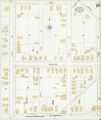 Sanborn Fire Insurance Map from Olean, Cattaraugus County, New York (1904), Sheet #0018 - Complete Map Set gallery image, historic Sanborn map, vintage wall art, New York New York