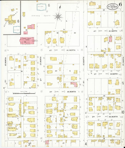 Sanborn Fire Insurance Map from Fort Dodge, Webster County, Iowa (1900), Sheet #0006 - Historic Sanborn Fire Insurance Map Print
