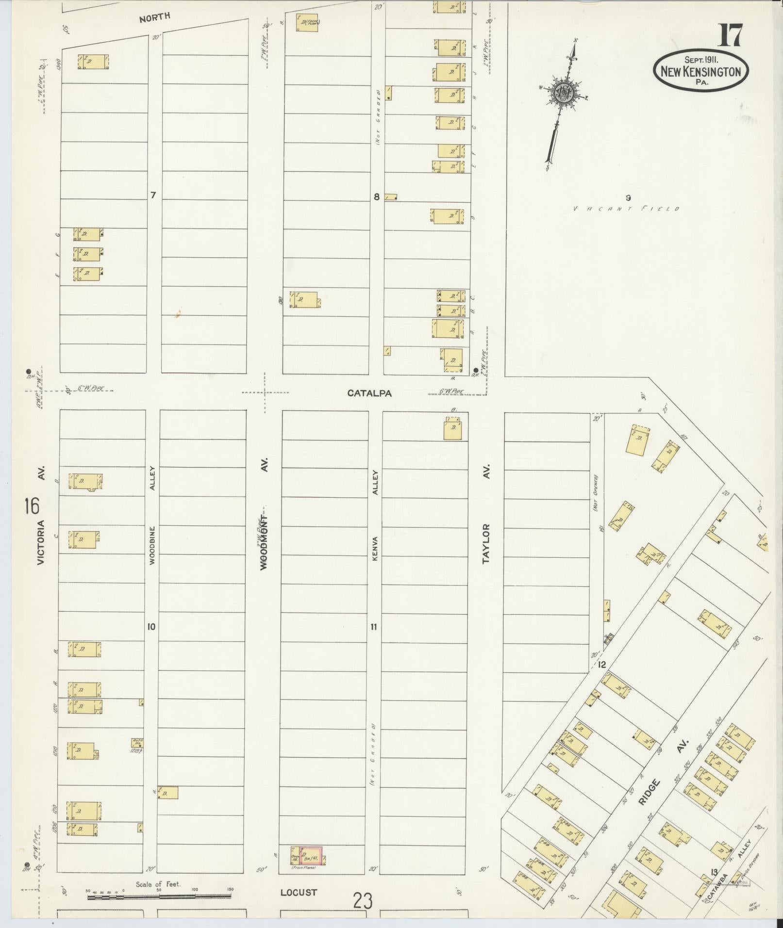 Sanborn Fire Insurance Map from New Kensington, Westmoreland County, Pennsylvania (1911), Sheet #0017 - Complete Map Set gallery image, historic Sanborn map, vintage wall art, Pennsylvania Pennsylvania
