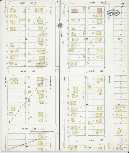Sanborn Fire Insurance Map from Chadron, Dawes County, Nebraska (1918), Sheet #0007 - Complete Map Set gallery image, historic Sanborn map, vintage wall art, Nebraska Nebraska