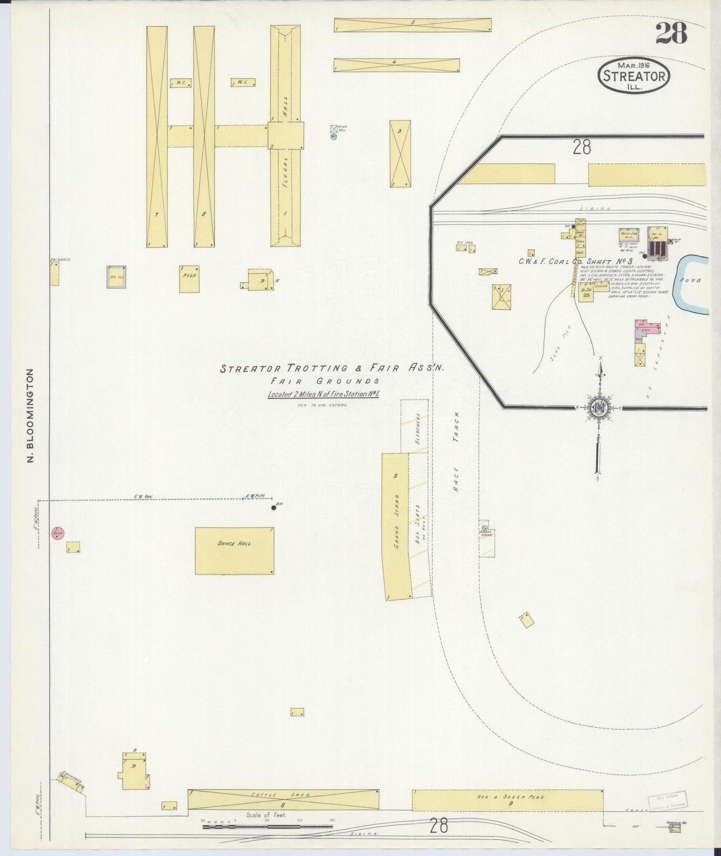 Sanborn Fire Insurance Map from Streator, La Salle County, Illinois (1916), Sheet #0028 - Complete Map Set gallery image, historic Sanborn map, vintage wall art, Illinois Illinois