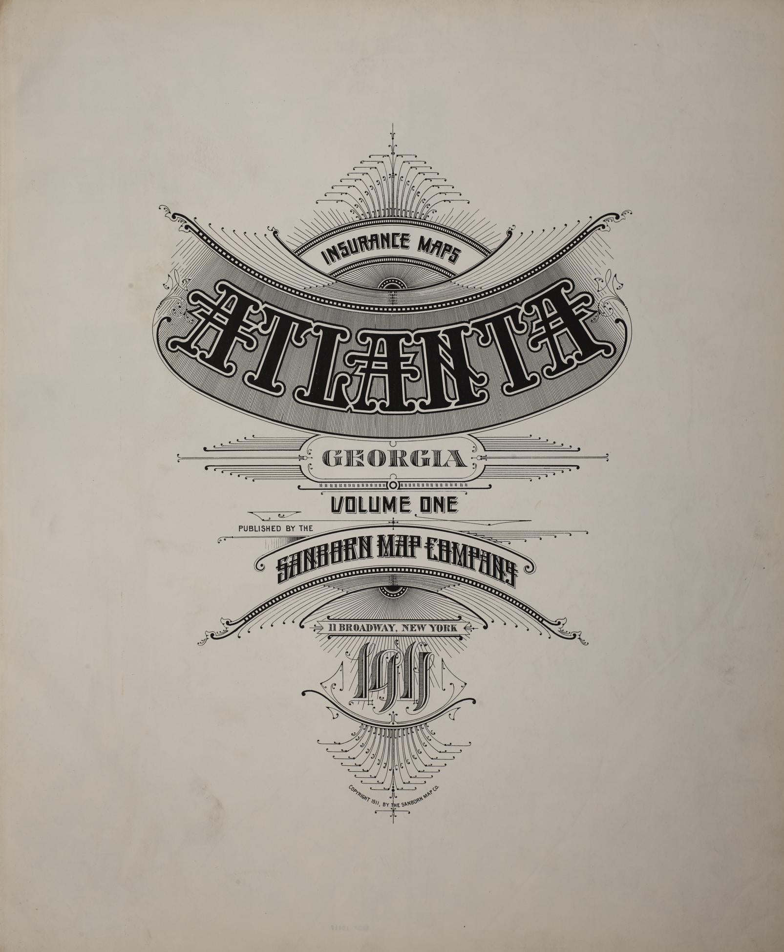 Sanborn Fire Insurance Map from Atlanta, Fulton  County, Georgia (1911), Sheet #0001 - Historic Sanborn Fire Insurance Map Print, vintage old map wall art, antique decor, genealogy gift, Georgia Georgia map