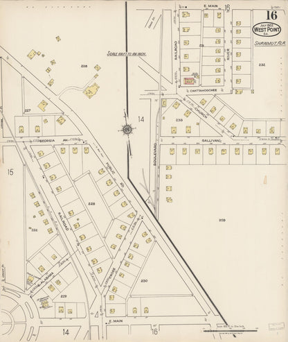 Sanborn Fire Insurance Map from West Point, Troup County, Georgia (1922), Sheet #0016 - Complete Map Set gallery image, historic Sanborn map, vintage wall art, Alabama Alabama