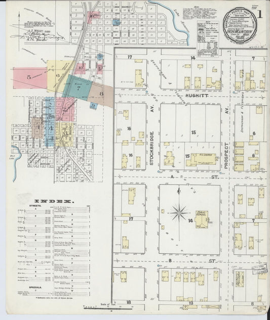 Sanborn Fire Insurance Map from Iron Mountain, Dickinson County, Michigan (1891), Sheet #0001 - Complete Map Set gallery image, historic Sanborn map, vintage wall art, Michigan Michigan