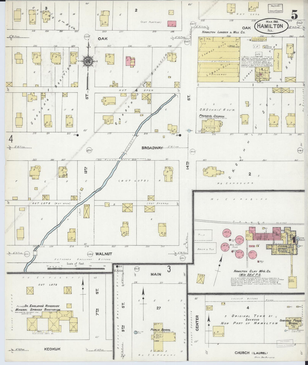 Sanborn Fire Insurance Map from Hamilton, Hancock County, Illinois (1912), Sheet #0005 - Complete Map Set gallery image, historic Sanborn map, vintage wall art, Illinois Illinois