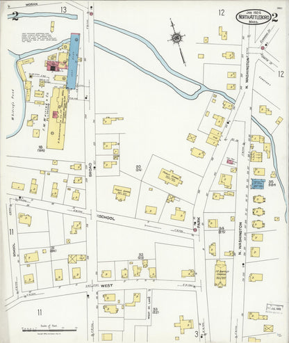 Sanborn Fire Insurance Map from North Attleborough, Bristol County, Massachusetts (1924), Sheet #0002 - Complete Map Set gallery image, historic Sanborn map, vintage wall art, Massachusetts Massachusetts