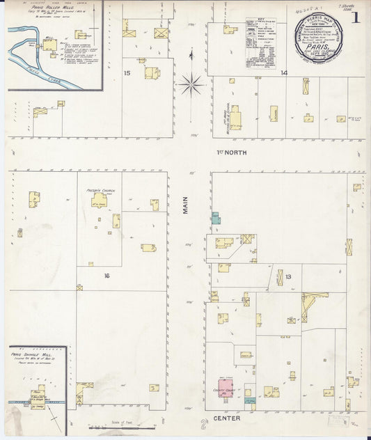 Sanborn Fire Insurance Map from Paris, Bear Lake County, Idaho (1892), Sheet #0001 - Complete Map Set gallery image, historic Sanborn map, vintage wall art, Idaho Idaho