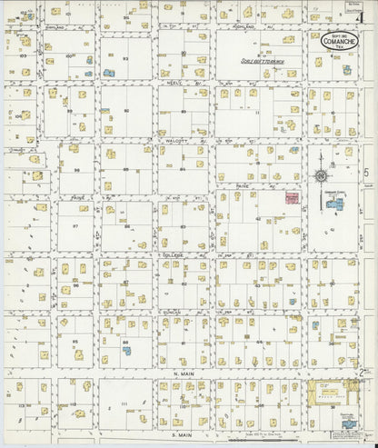 Sanborn Fire Insurance Map from Comanche, Comanche County, Texas (1915), Sheet #0004 - Complete Map Set gallery image, historic Sanborn map, vintage wall art, Texas Texas