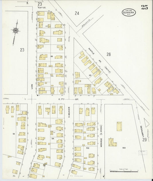 Sanborn Fire Insurance Map from Dunkirk, Chautauqua County, New York (1910), Sheet #0025 - Historic Sanborn Fire Insurance Map Print, vintage old map wall art, antique decor, genealogy gift, New York New York map