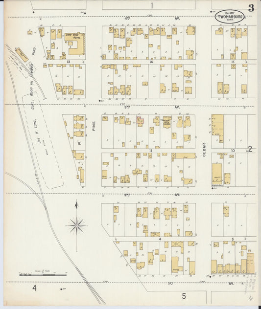 Sanborn Fire Insurance Map from Two Harbors, Lake County, Minnesota (1897), Sheet #0003 - Historic Sanborn Fire Insurance Map Print, vintage old map wall art, antique decor, genealogy gift, Minnesota Minnesota map