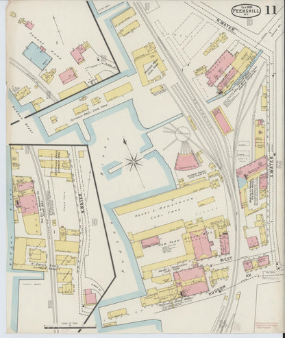 Sanborn Fire Insurance Map from Peekskill, Westchester County, New York (1895), Sheet #0011 - Complete Map Set gallery image, historic Sanborn map, vintage wall art, New York New York