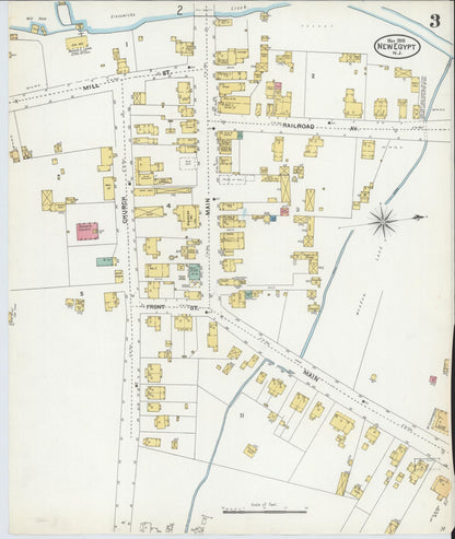 Sanborn Fire Insurance Map from New Egypt, Ocean County, New Jersey (1905), Sheet #0003 - Complete Map Set gallery image, historic Sanborn map, vintage wall art, New Jersey New Jersey