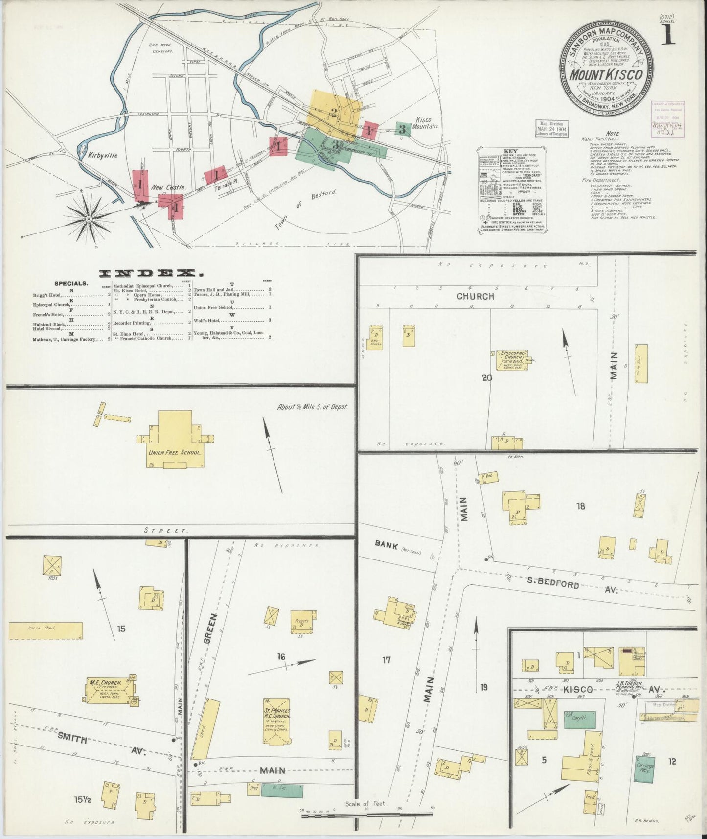 Sanborn Fire Insurance Map from Mount Kisco, Westchester County, New York. (1904) – Historic Sanborn Fire Insurance Map Print