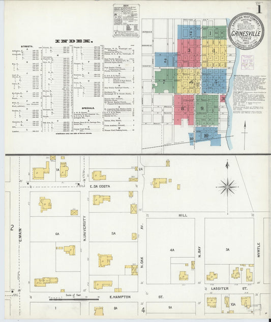 Sanborn Fire Insurance Map from Gainesville, Alachua County, Florida. (1903) – Historic Sanborn Fire Insurance Map Print