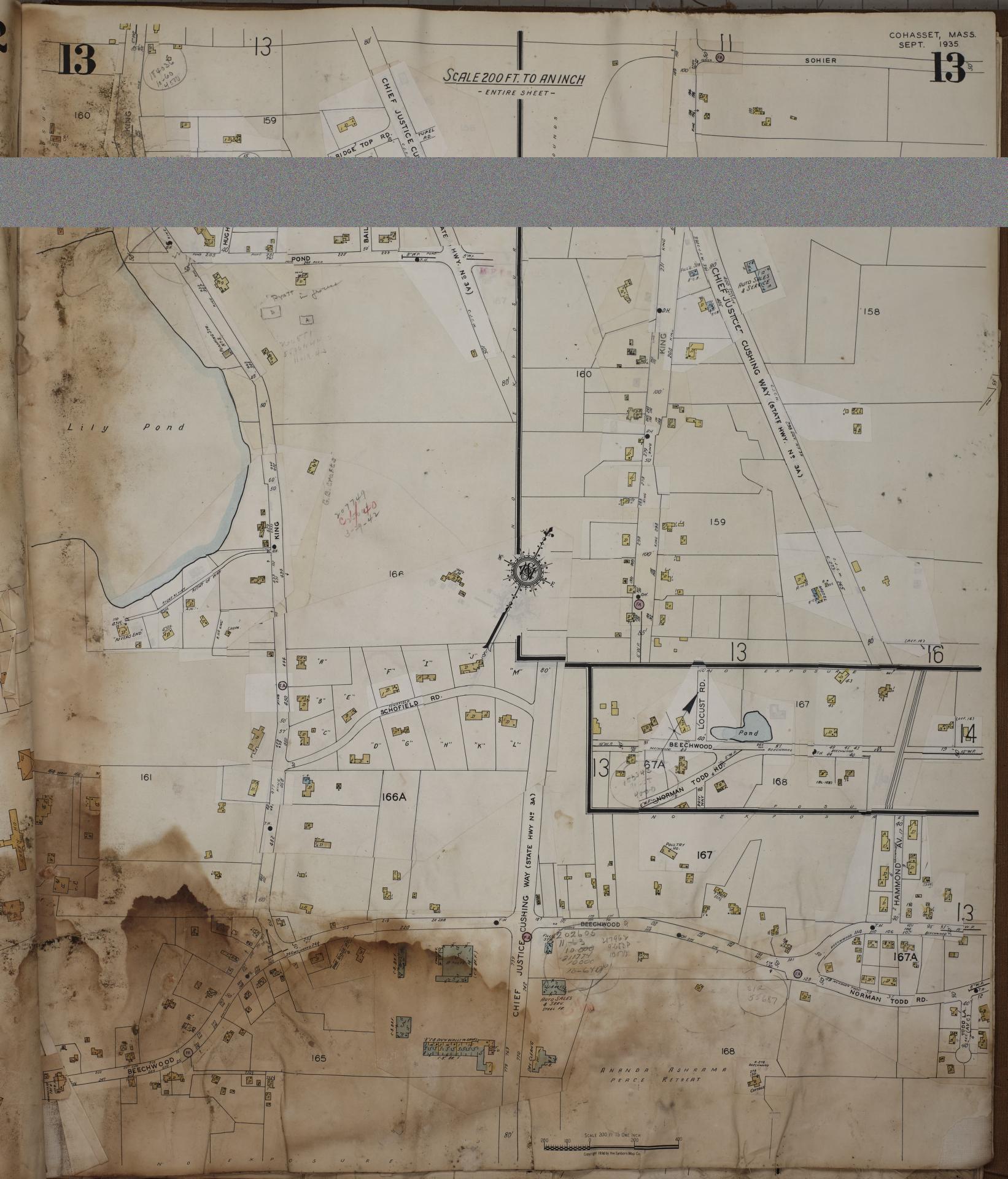 Sanborn Fire Insurance Map from Cohasset, Norfolk County, Massachusetts (1963), Sheet #0013 - Complete Map Set gallery image, historic Sanborn map, vintage wall art, Massachusetts Massachusetts