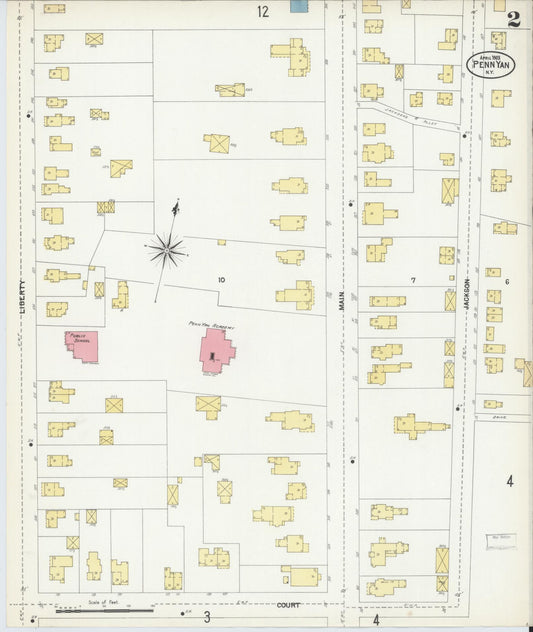 Sanborn Fire Insurance Map from Penn Yan, Yates County, New York (1903), Sheet #0002 - Historic Sanborn Fire Insurance Map Print, vintage old map wall art, antique decor, genealogy gift, New York New York map