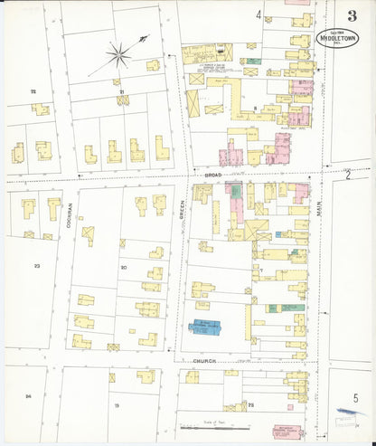 Sanborn Fire Insurance Map from Middletown, New Castle County, Delaware (1904), Sheet #0003 - Complete Map Set gallery image, historic Sanborn map, vintage wall art, Delaware Delaware