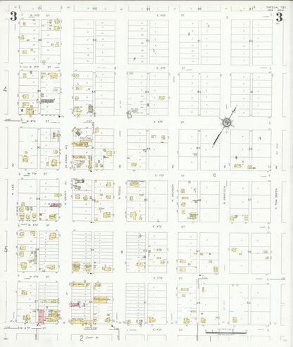Sanborn Fire Insurance Map from Odessa, Edger County, Texas (1934), Sheet #0003 - Historic Sanborn Fire Insurance Map Print, vintage old map wall art, antique decor, genealogy gift, Texas Texas map