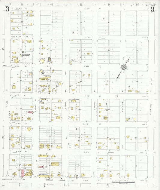 Sanborn Fire Insurance Map from Odessa, Edger County, Texas (1934), Sheet #0003 - Historic Sanborn Fire Insurance Map Print, vintage old map wall art, antique decor, genealogy gift, Texas Texas map