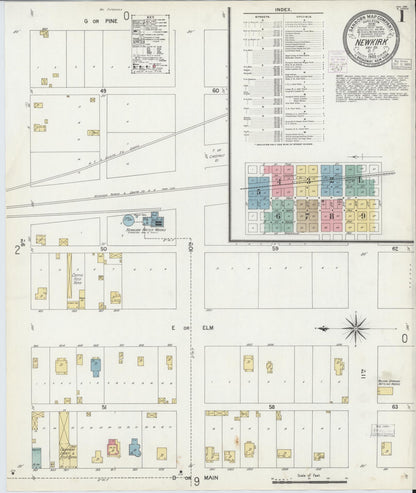 Sanborn Fire Insurance Map from Newkirk, Kay County, Oklahoma (1903), Sheet #0001 - Complete Map Set gallery image, historic Sanborn map, vintage wall art, Oklahoma Oklahoma