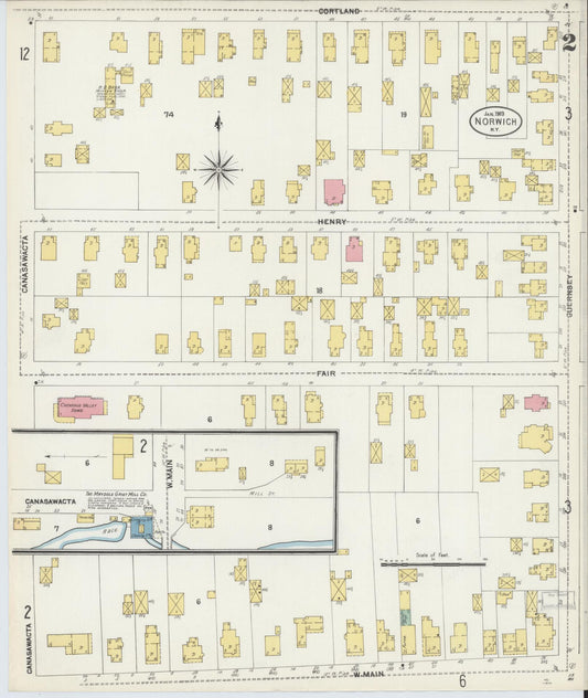 Sanborn Fire Insurance Map from Norwich, Chenango County, New York (1903), Sheet #0002 - Historic Sanborn Fire Insurance Map Print, vintage old map wall art, antique decor, genealogy gift, New York New York map