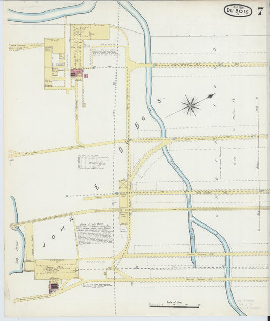 Sanborn Fire Insurance Map from Du Bois, Clearfield County, Pennsylvania (1891), Sheet #0007 - Historic Sanborn Fire Insurance Map Print, vintage old map wall art, antique decor, genealogy gift, Pennsylvania Pennsylvania map