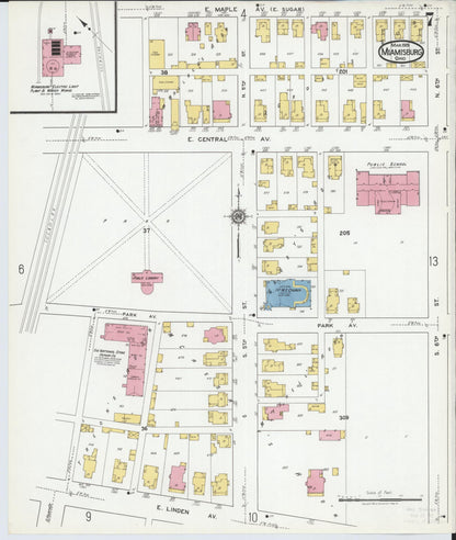 Sanborn Fire Insurance Map from Miamisburg, Montgomery County, Ohio (1919), Sheet #0007 - Historic Sanborn Fire Insurance Map Print, vintage old map wall art, antique decor, genealogy gift, Ohio Ohio map