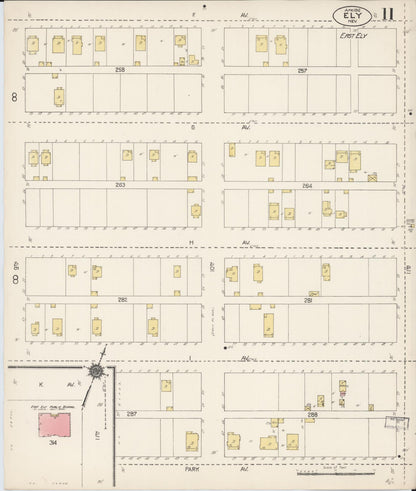 Sanborn Fire Insurance Map from Ely, White Pine County, Nevada (1912), Sheet #0011 - Complete Map Set gallery image, historic Sanborn map, vintage wall art, Nevada Nevada