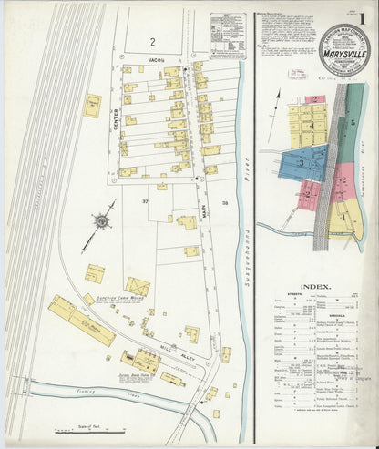 Sanborn Fire Insurance Map from Marysville, Perry County, Pennsylvania (1911), Sheet #0001 - Complete Map Set gallery image, historic Sanborn map, vintage wall art, Pennsylvania Pennsylvania