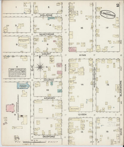 Sanborn Fire Insurance Map from East Greenwich, Kent County, Rhode Island (1884), Sheet #0002 - Complete Map Set gallery image, historic Sanborn map, vintage wall art, Rhode Island Rhode Island