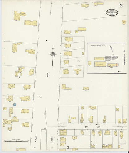 Sanborn Fire Insurance Map from Suffield, Hartford County, Connecticut (1912), Sheet #0002 - Complete Map Set gallery image, historic Sanborn map, vintage wall art, Connecticut Connecticut
