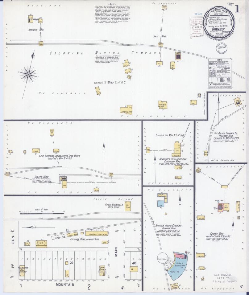 Sanborn Fire Insurance Map from Biwabik, Saint Louis County, Minnesota. (1900) – Map View