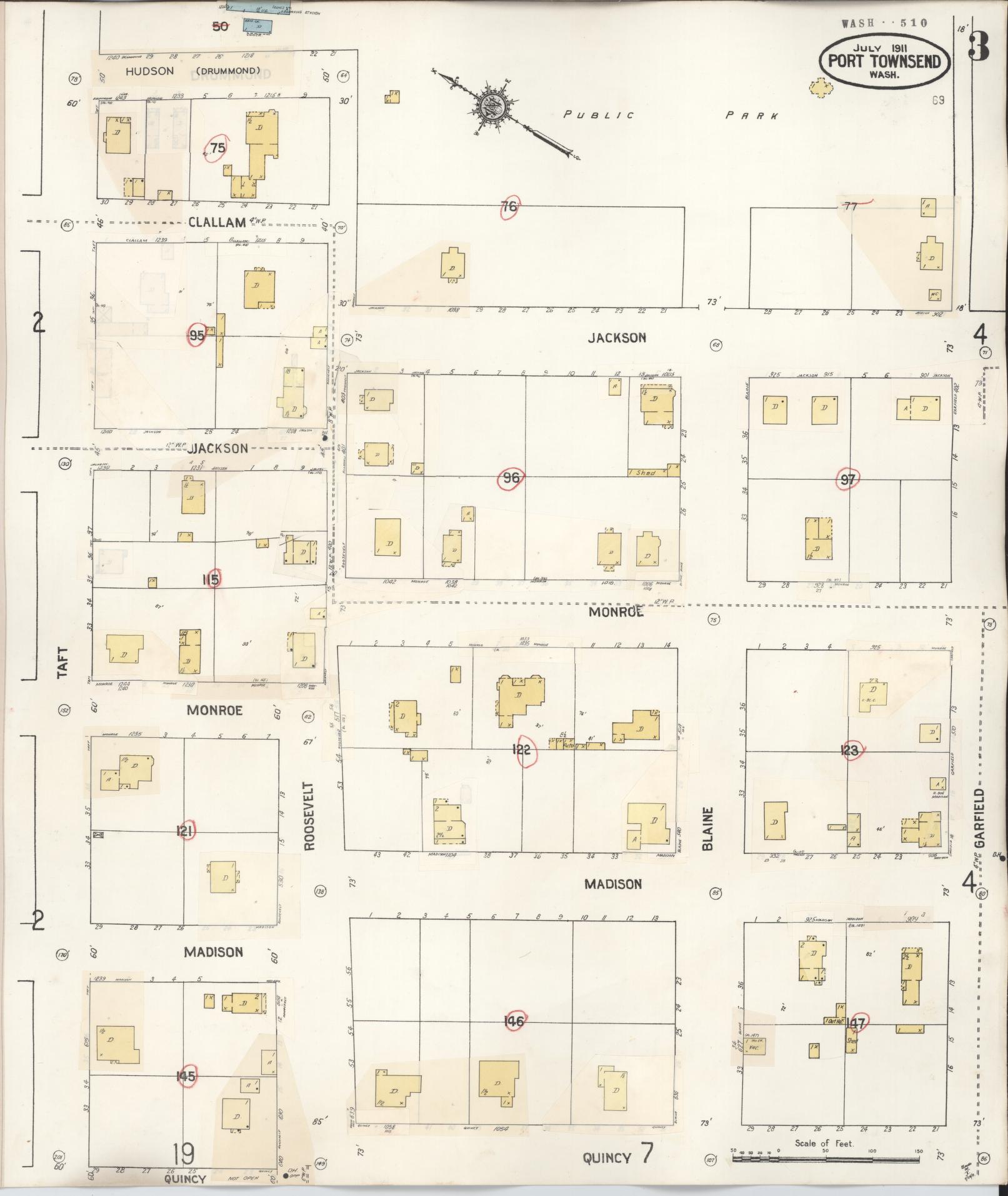 Sanborn Fire Insurance Map from Port Townsend, Jefferson County, Washington (1949), Sheet #0003 - Complete Map Set gallery image, historic Sanborn map, vintage wall art, Washington Washington