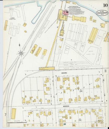 Sanborn Fire Insurance Map from Grand Haven, Ottawa County, Michigan (1899), Sheet #0010 - Complete Map Set gallery image, historic Sanborn map, vintage wall art, Michigan Michigan