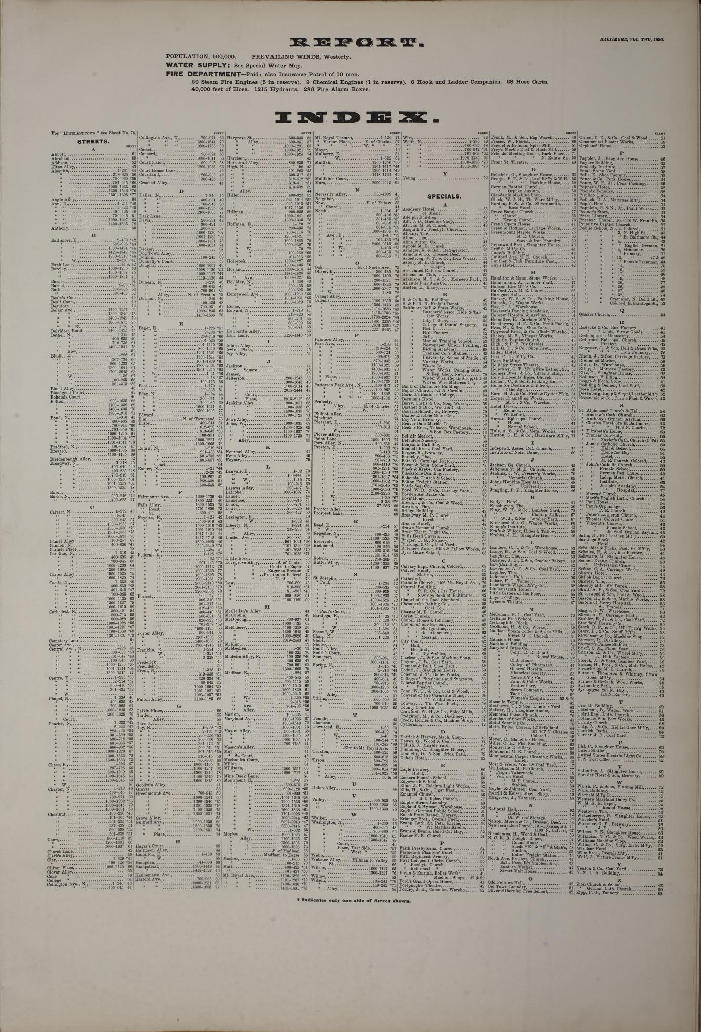 Sanborn Fire Insurance Map from Baltimore, Independent Cities, Maryland. (1890) – Historic Sanborn Fire Insurance Map Print